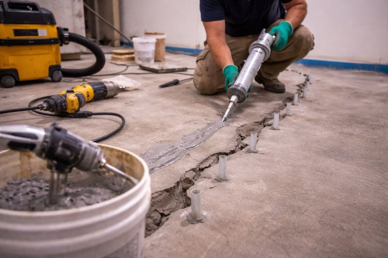 Cracked Basement Floor Repair in Katy, TX