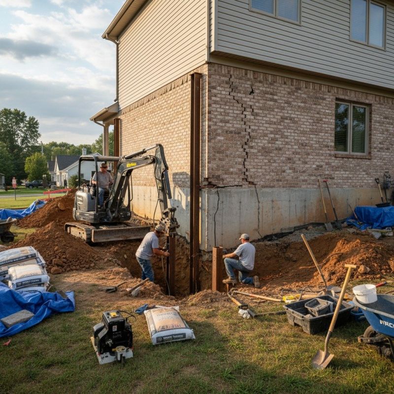 Foundation Settlement Repair in Katy, TX